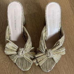 Loeffler Randall Metallic Gold Mules